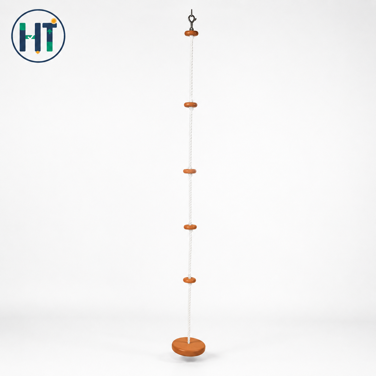 Kids Climbing Rope Ladder with Wooden Steps