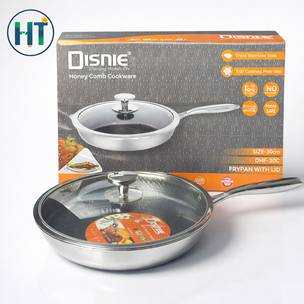 Disnie 30 cm SUS 316 Honeycomb Frypan With Lid