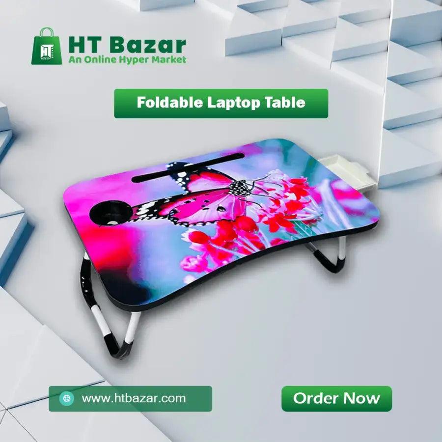 Folding table pink butterfly - HT Bazar