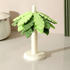 TPR Coconut Tree Heat-Resistant Coaster Set (4 Pcs) with Built-in Phone Stand