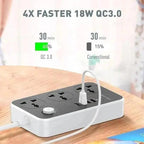 Maxline 3 Socket & 4 USB With Lightning Port Fast Charging Multiplug - HT Bazar