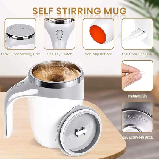 Multi Functional Magnetized Stirring Cup- mug - HT Bazar