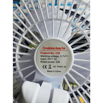 Multifunctional rechargeable circulation clamp fan - HT Bazar