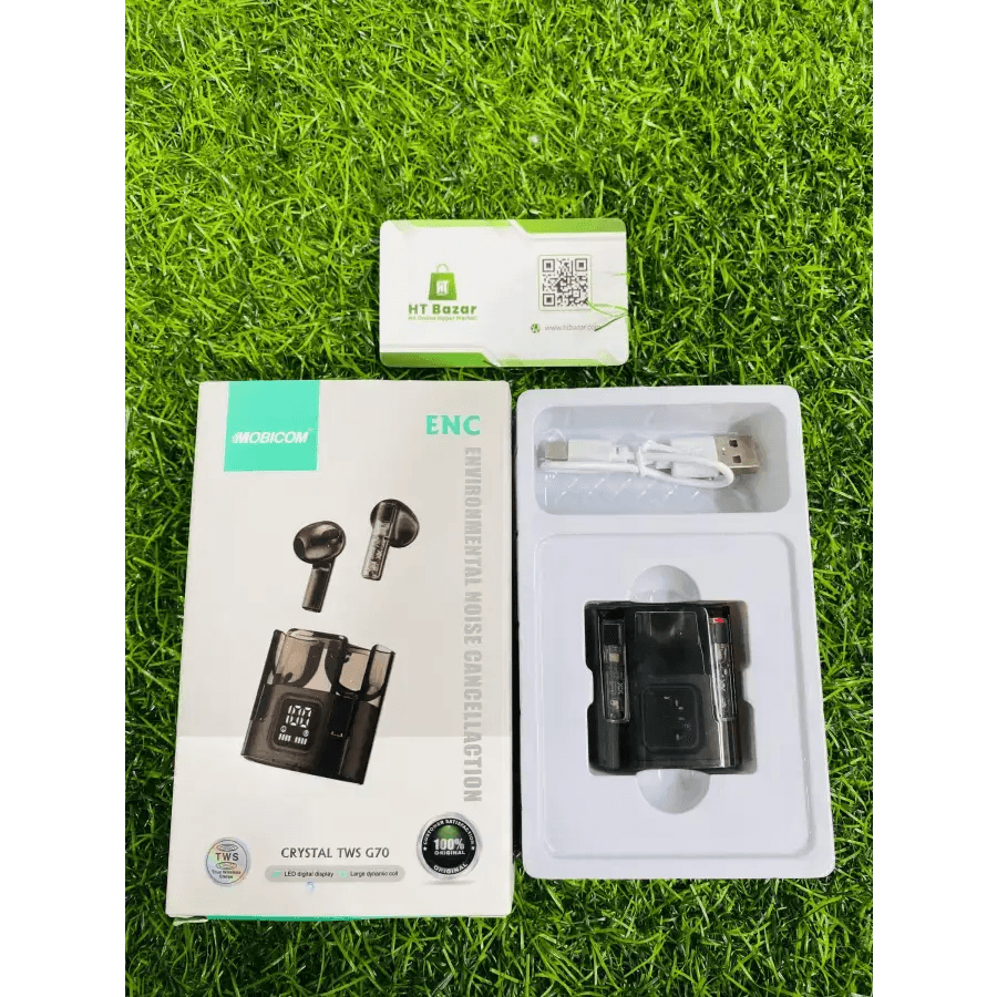 Premium stylish transparent airbuds - Crystal TWS G70 - HT Bazar