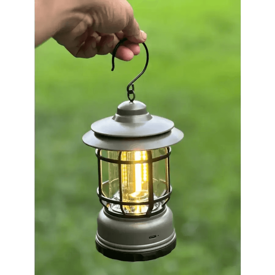 Reachargeable Retro Camping Lamp- আধুনিক হারিকেন - HT Bazar