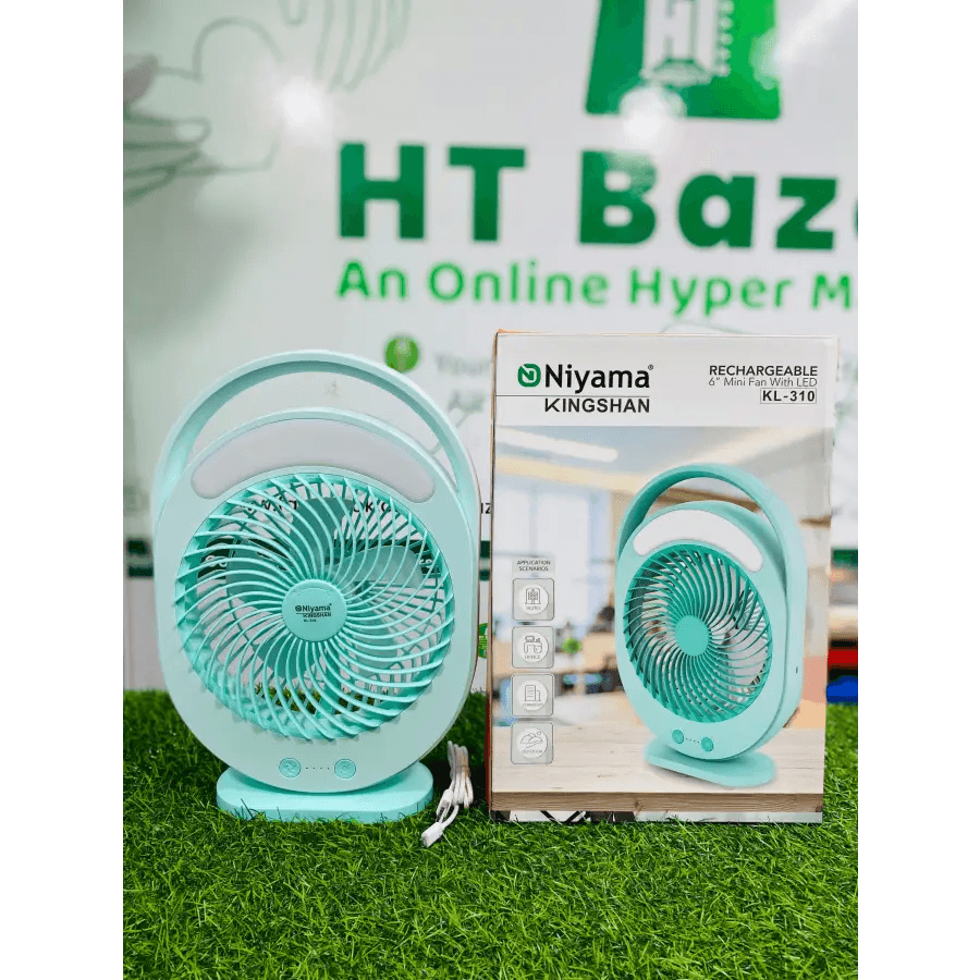 Rechargeable 6" Mini Fan With LED - HT Bazar