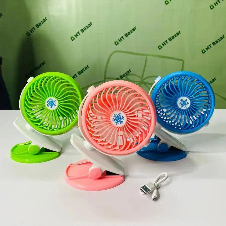 Rechargeble mini fan - সাথে পাচ্ছেন দুইটা ব্যাটারি - HT Bazar