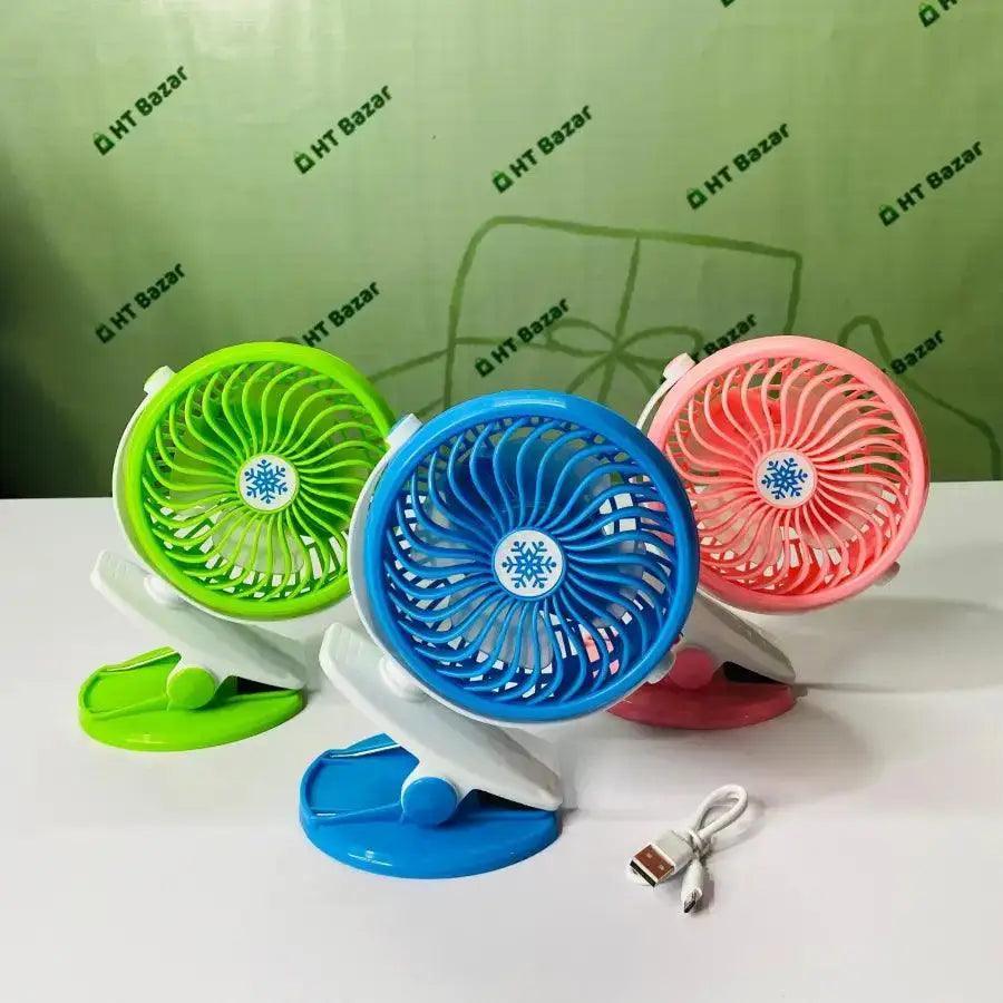 Rechargeble mini fan - সাথে পাচ্ছেন দুইটা ব্যাটারি - HT Bazar