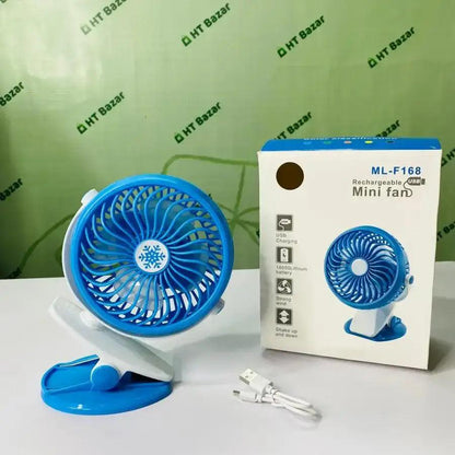 Rechargeble mini fan - সাথে পাচ্ছেন দুইটা ব্যাটারি - HT Bazar