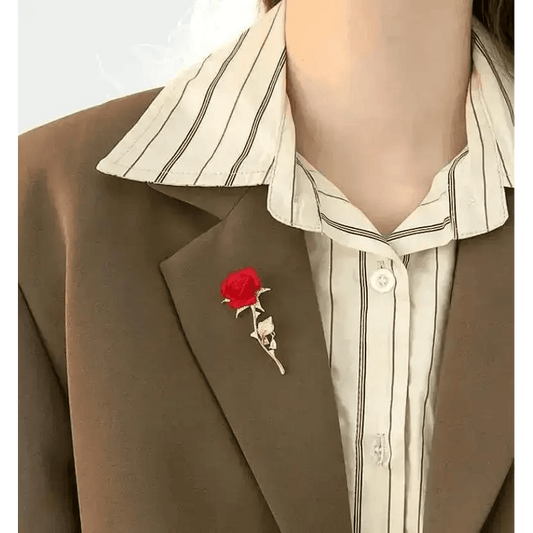 Red Rose Flower Brooches - HT Bazar