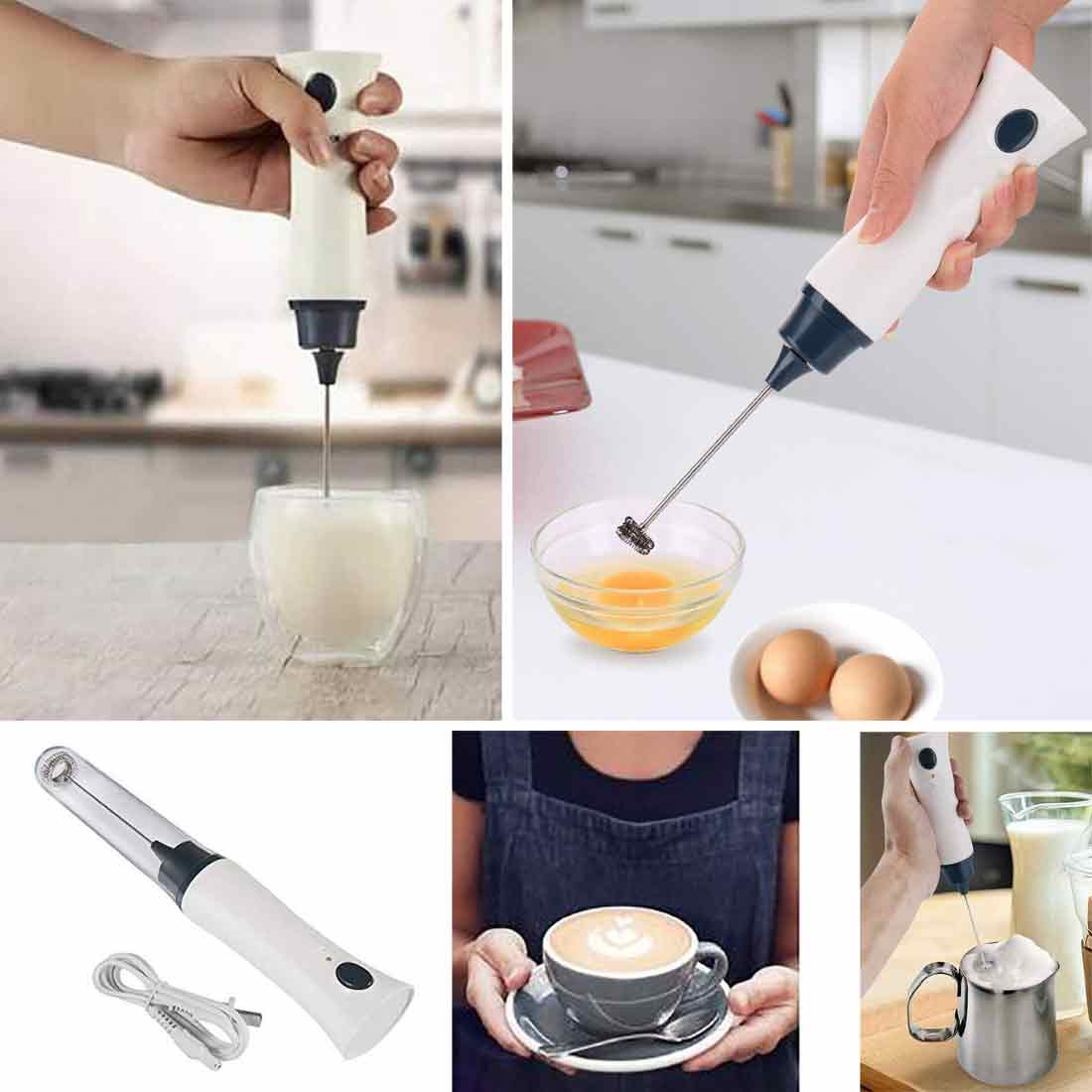Rechargeable Coffee Foamer Egg Mixer