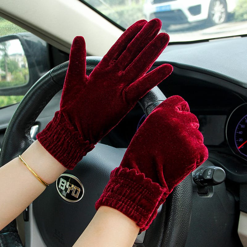 Velvet Winter Warm Gloves for Women