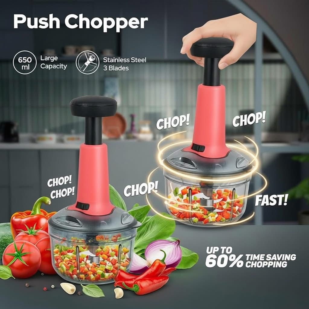 Roto Push Chopper – Ultra Fast Vegetable & Onion Cutter