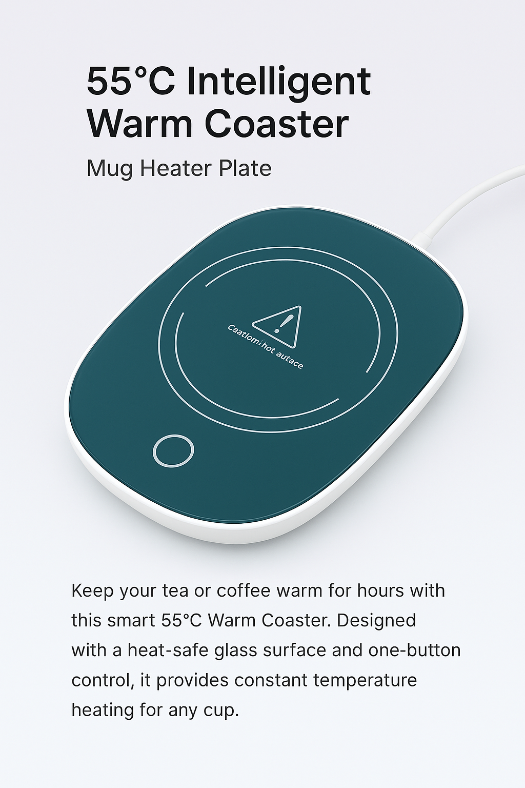 55°C Intelligent Warm Coaster – Mug Heater Plate