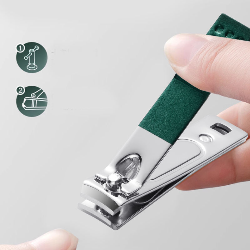 Nail Cutter Set, Ultra Sharp Sturdy Fingernail Toenail Clipper Nail Clipper with Glass file 4 Pcs set for men women adult nail cutter set for Thick Toenails & Nails (GREEN Set of 4 with Box)