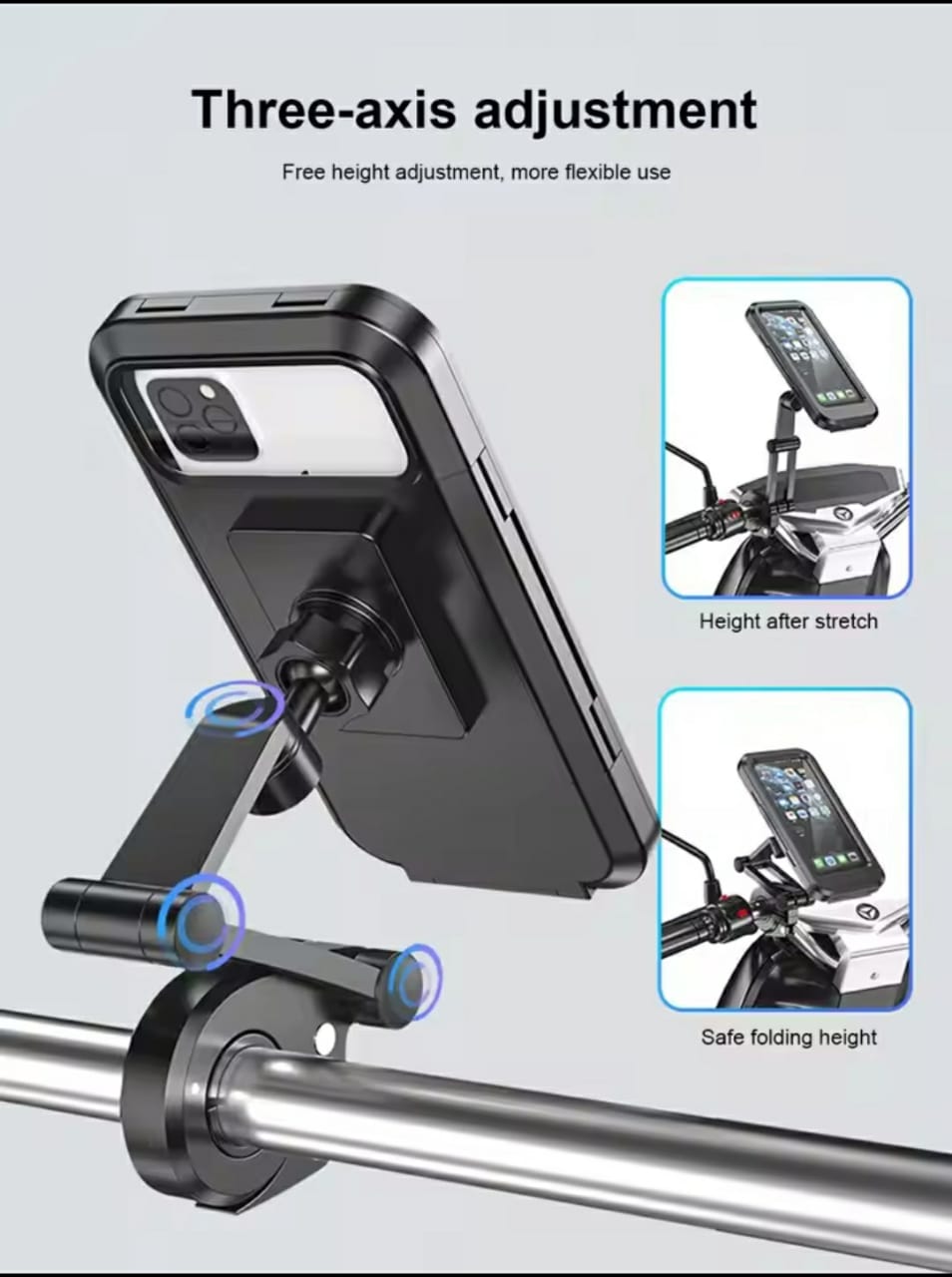 Waterproof 360° Rotation Motorcycle/Bicycle Handlebar Mount Phone Holder