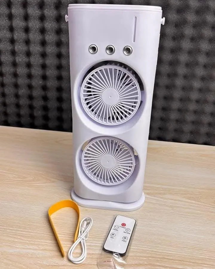 Rechargeable Remote Control Double Head Spray Cooling Fan