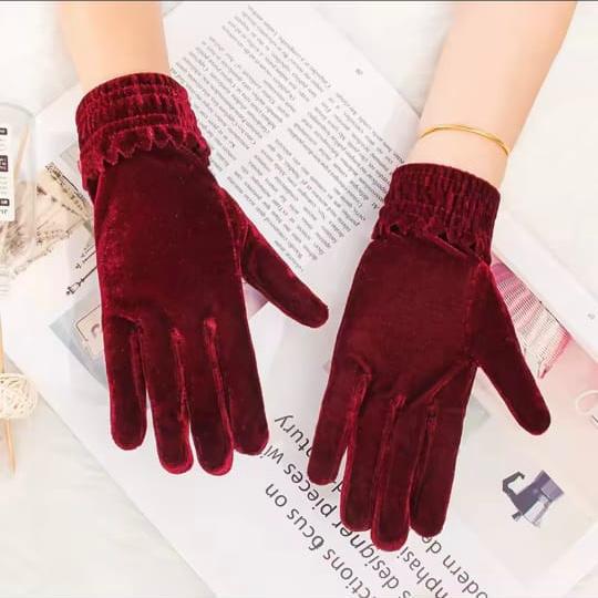 Velvet Winter Warm Gloves for Women