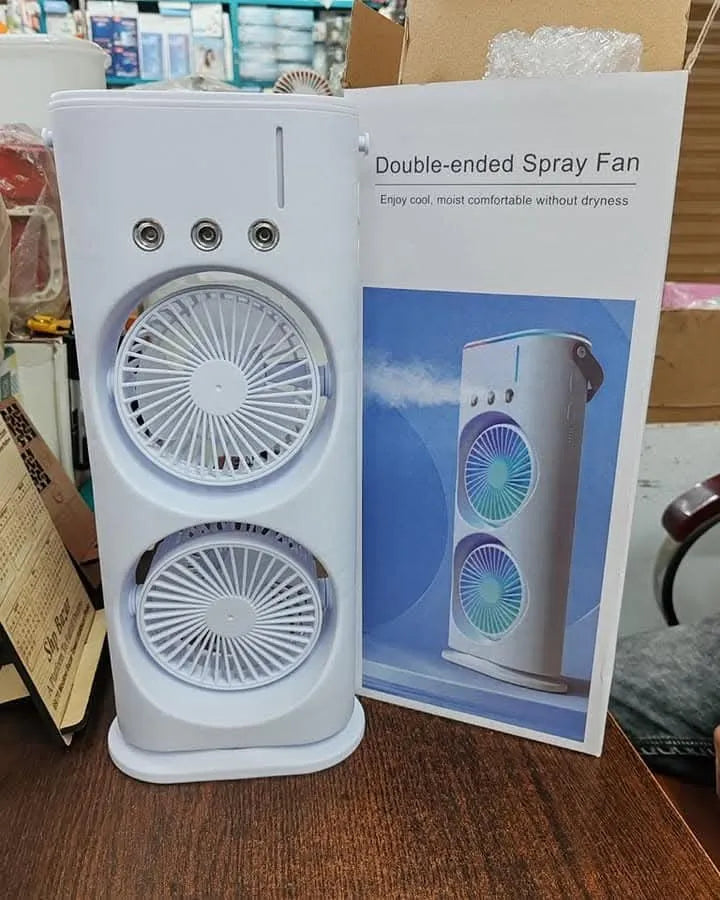 Rechargeable Remote Control Double Head Spray Cooling Fan