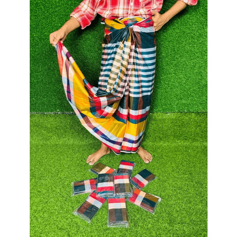 সিরাজগঞ্জের ঐতিহ্যবাহী তাঁতের লুঙ্গী- Lungi 104 - HT Bazar