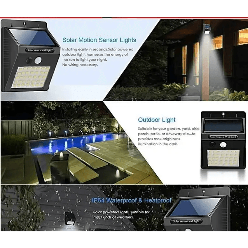 Solar Powered LED Wall Light - HT Bazar