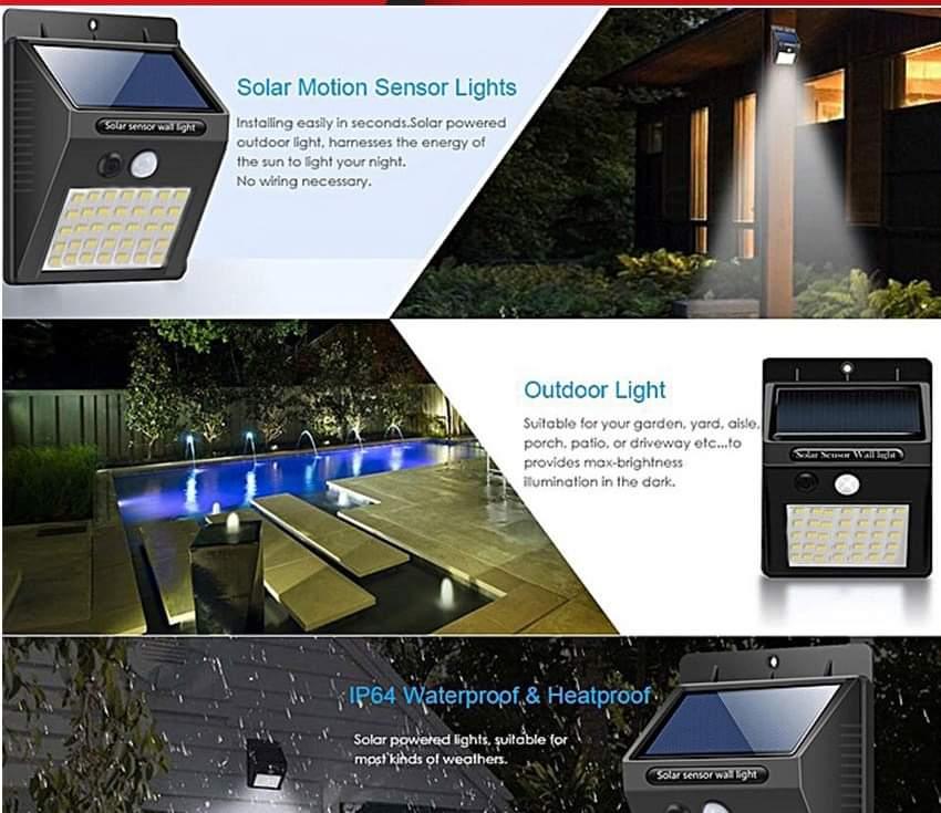 Solar Powered LED Wall Light - HT Bazar