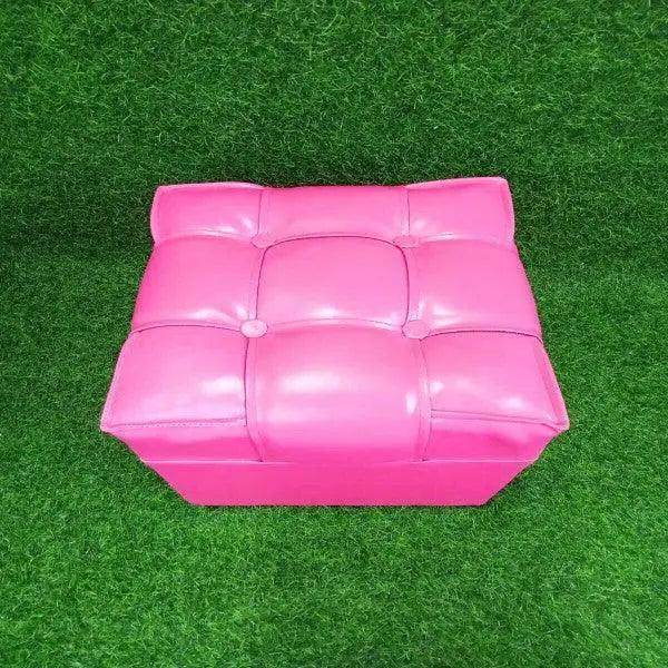 Square Shape PU Leather Rest Stool 13"13"13" -Pink - HT Bazar