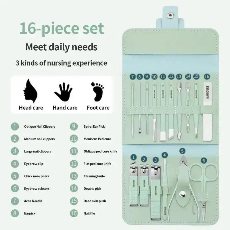 Stainless Steel Nail Cutter Tool Set 16pcs/set - HT Bazar