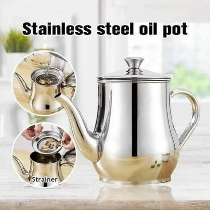 Stainless steel oil strainer pot - HT Bazar