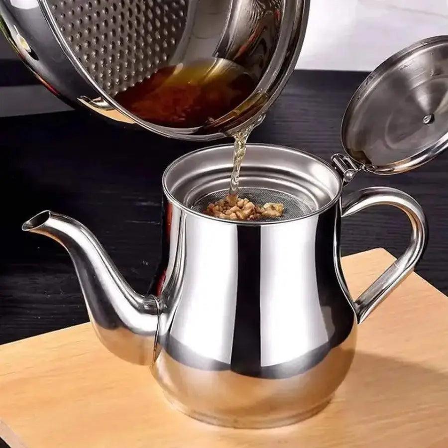 Stainless steel oil strainer pot - HT Bazar