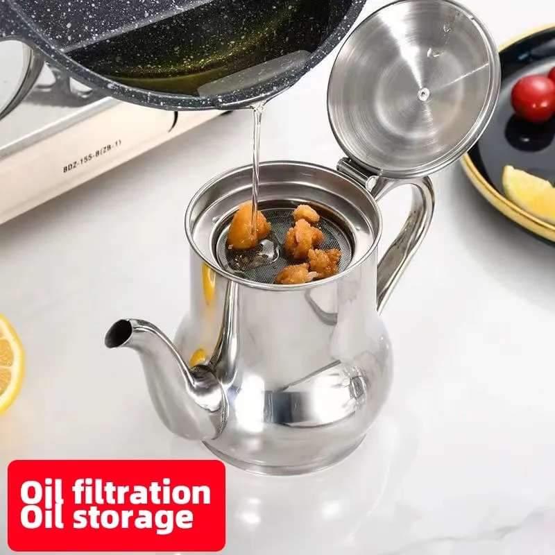 Stainless steel oil strainer pot - HT Bazar
