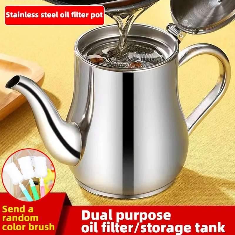 Stainless steel oil strainer pot - HT Bazar