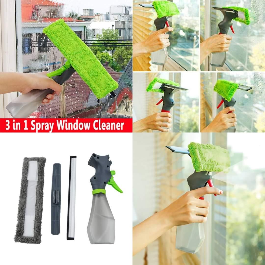Windows Glass Cleaner With Spray Bottle Magic Wiper 3 in 1 - HT Bazar
