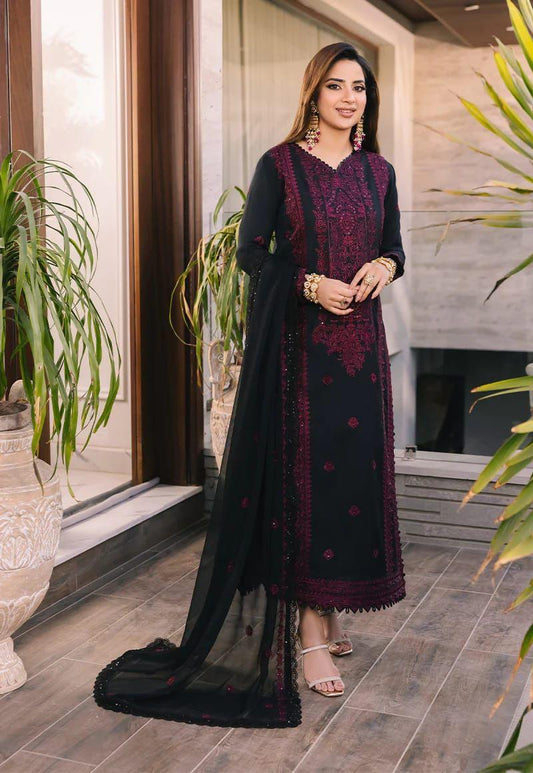Women's Soft Weightless Georgette Pakistani Design Gorgeous Heavy Embroidery Work Semi-Stitched Multi Color Salwar Kameez - HT Bazar